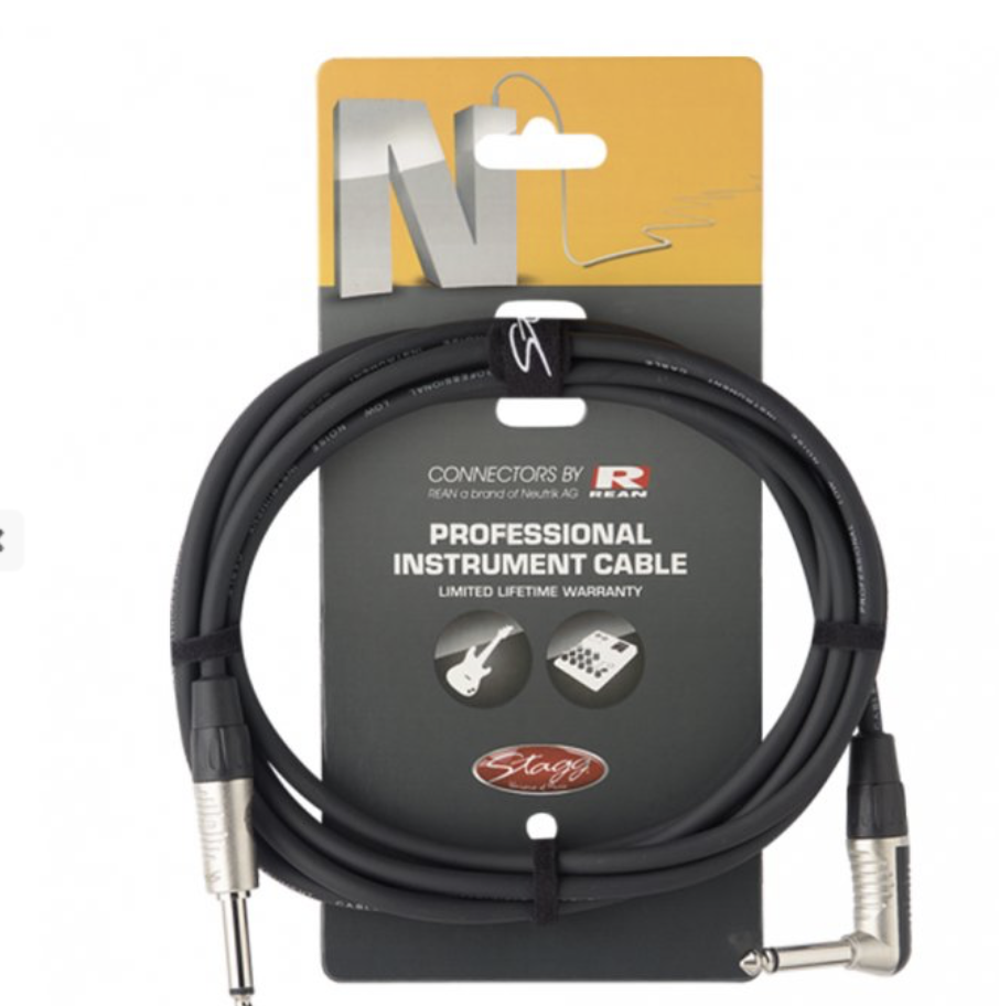 STAGG Instrumentenkabel Klinke/Klinke (m/m gerade/L-Form) 6 m