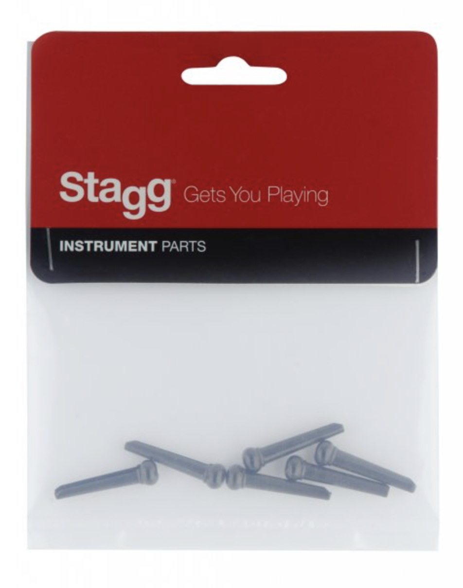 STAGG Bridge Pin Set Schwarz SP-PIWS-BK
