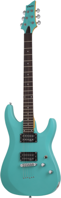 SCHECTER SC428 E-Gitarre, C-6 Deluxe, Satin Aqua