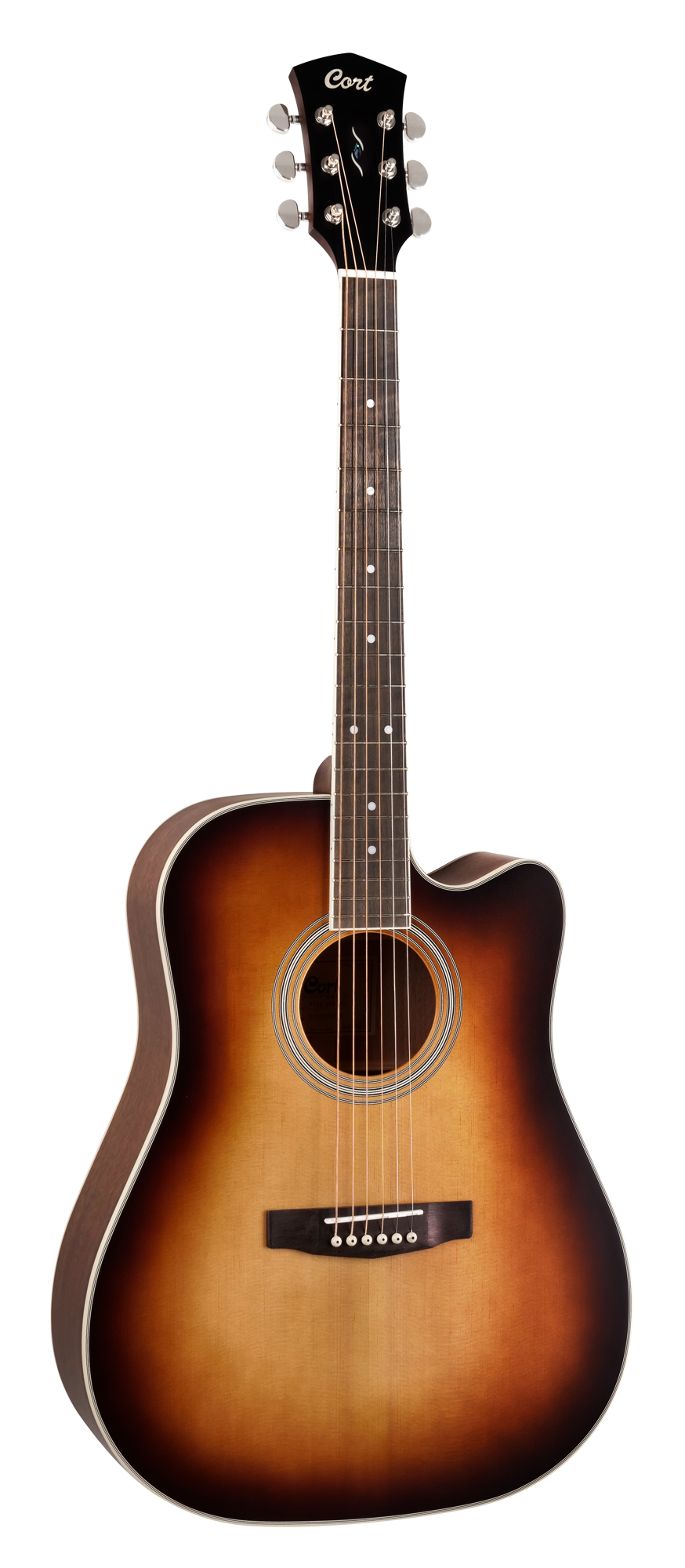 COPUREDCFLBT_web_original CORT Westerngitarre, PURE-DC, Satin Light Burst Top Natural Satin Body inkl. Preamp