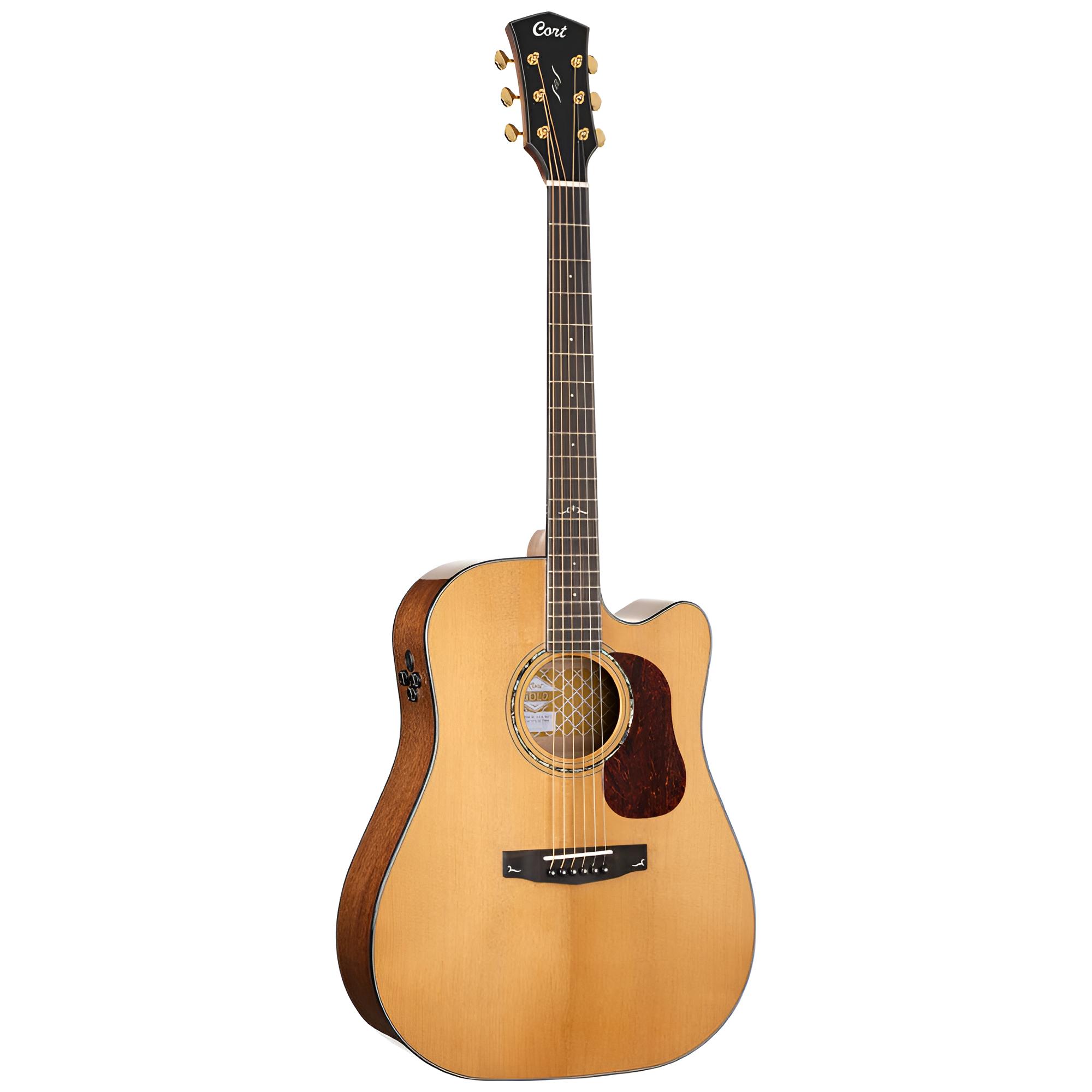 CORT GOLD-DC6 Natural Gloss Westerngitarre mit Pickup inkl. Softcase