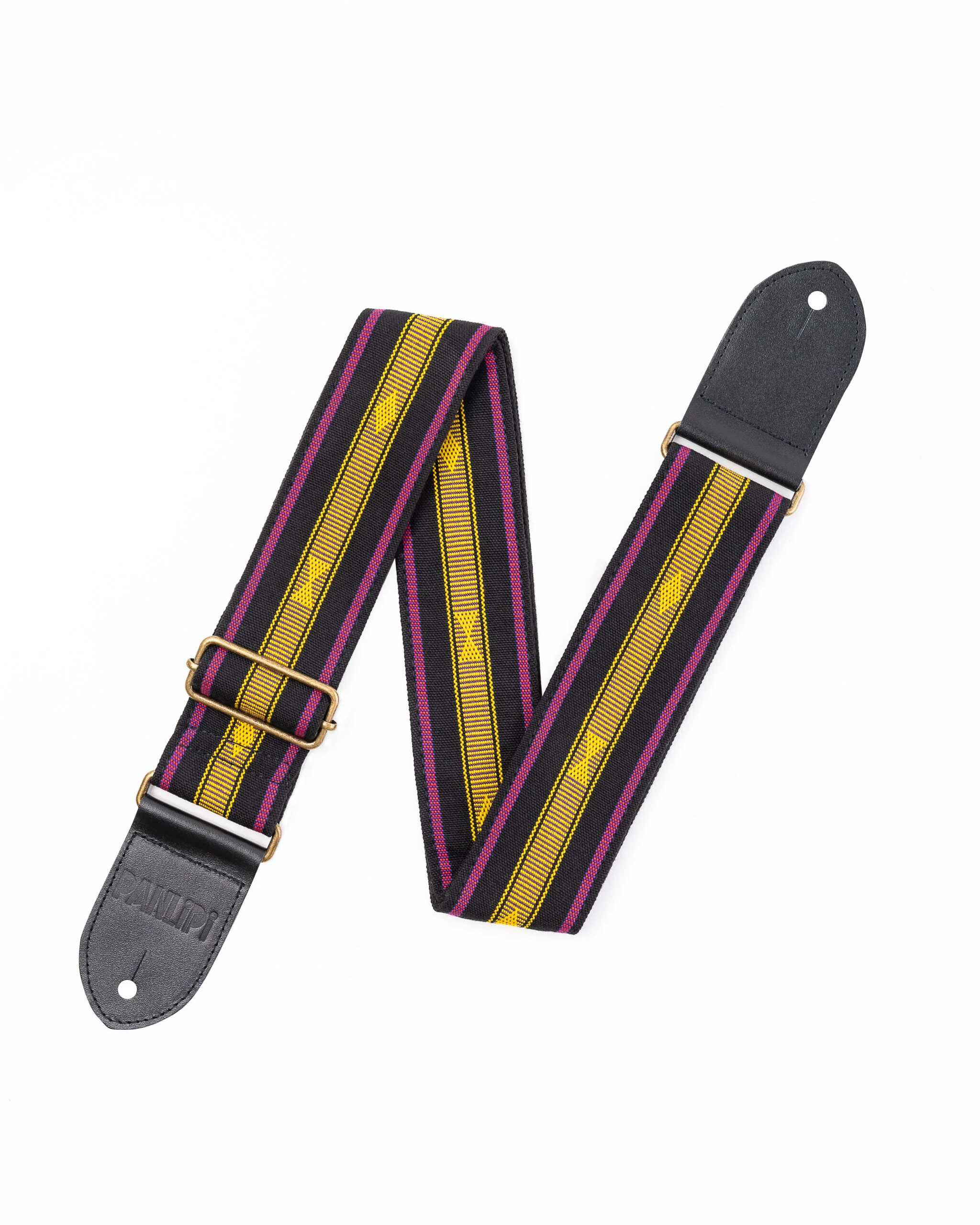 PANLIPI SAG16A Sagada 5x140cm Guitar Strap Black Gold