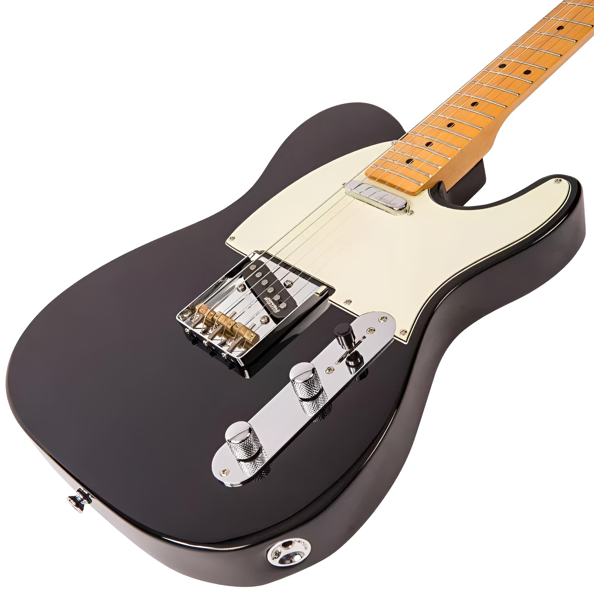 VINTAGE Reissued V75BK Black T-Style E-Gitarre