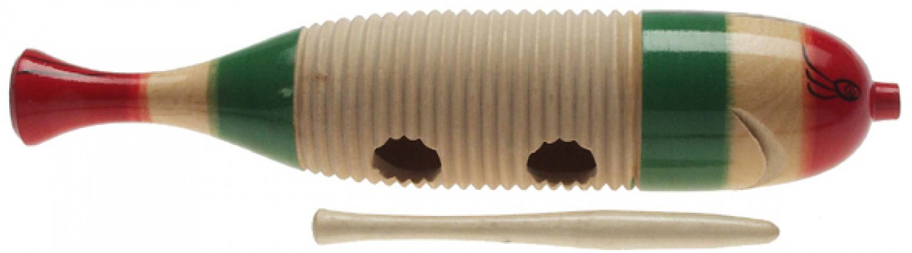 STAGG GUF-141S Guiro – Kleiner Holz-Guiro in Fischform mit Scraper