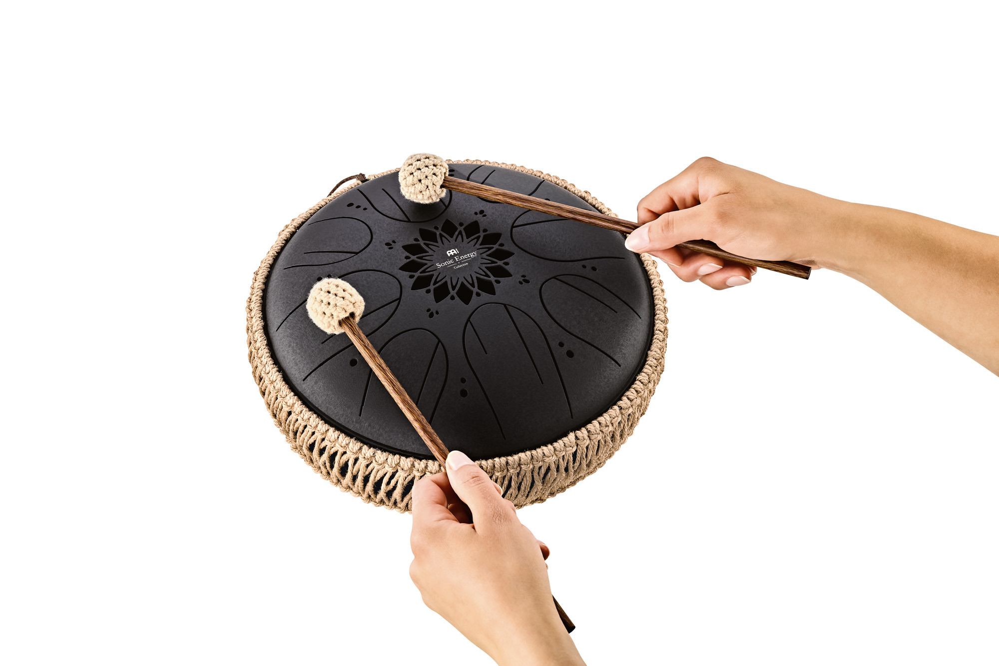 MEINL MOSTD1BK Sonic Energy Medium Octave Steel Tongue Drum 10" – H Moll, 432 Hz, Schwarz