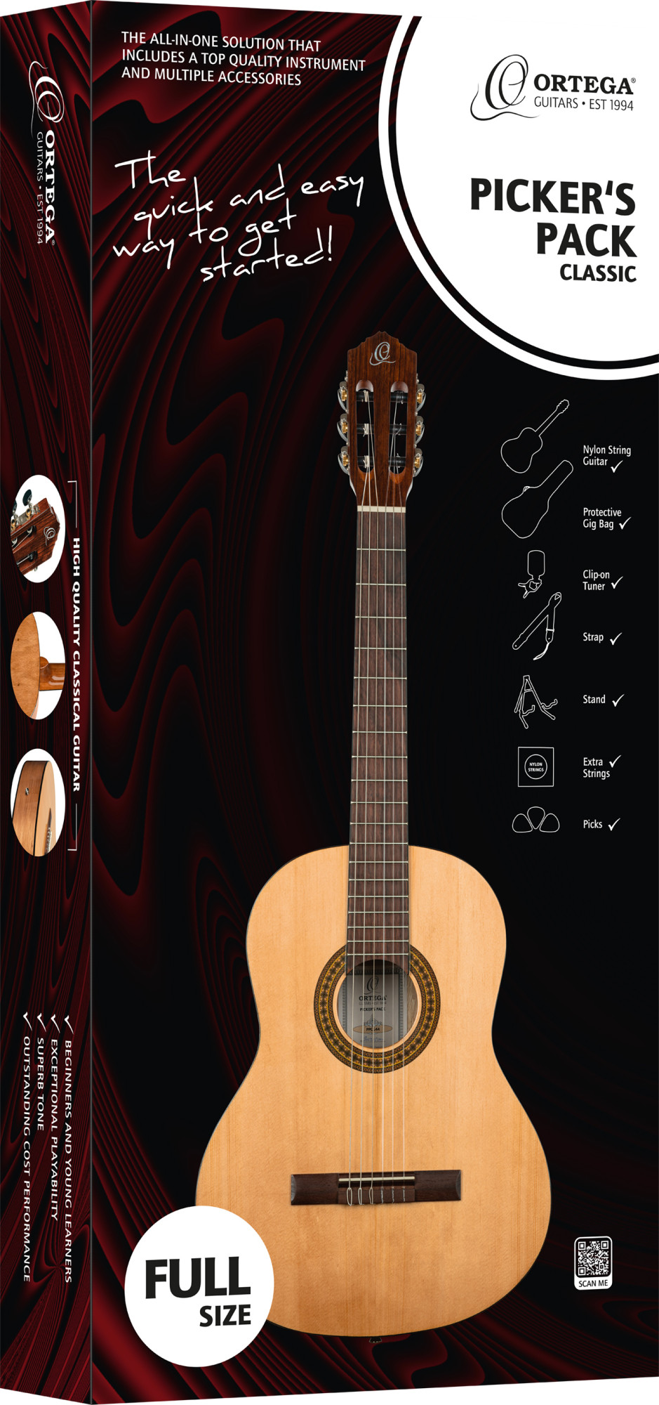 ORTEGA Pickers Pack 4/4 Konzertgitarre 6-String - Einsteigerset