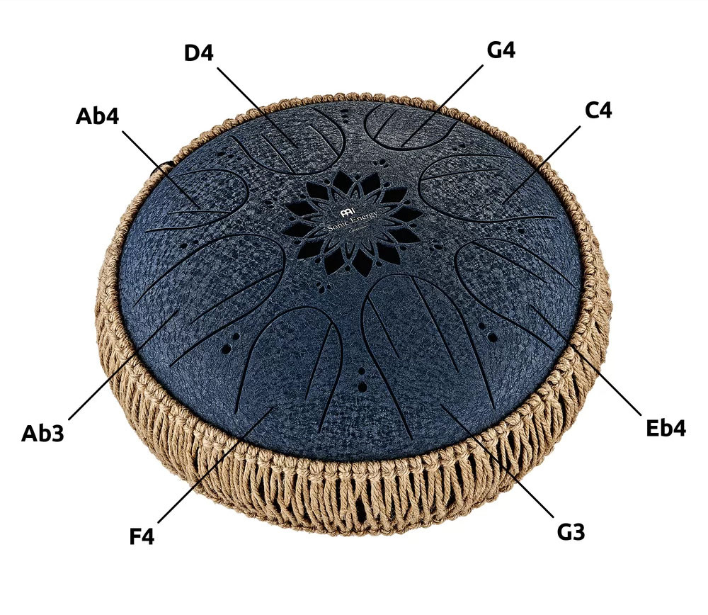 MEINL Sonic Energy MOSTD2NB  Medium Octave Steel Tongue Drum 10“ - C Moll - 8 Töne - 432 Hz - Navy Blue