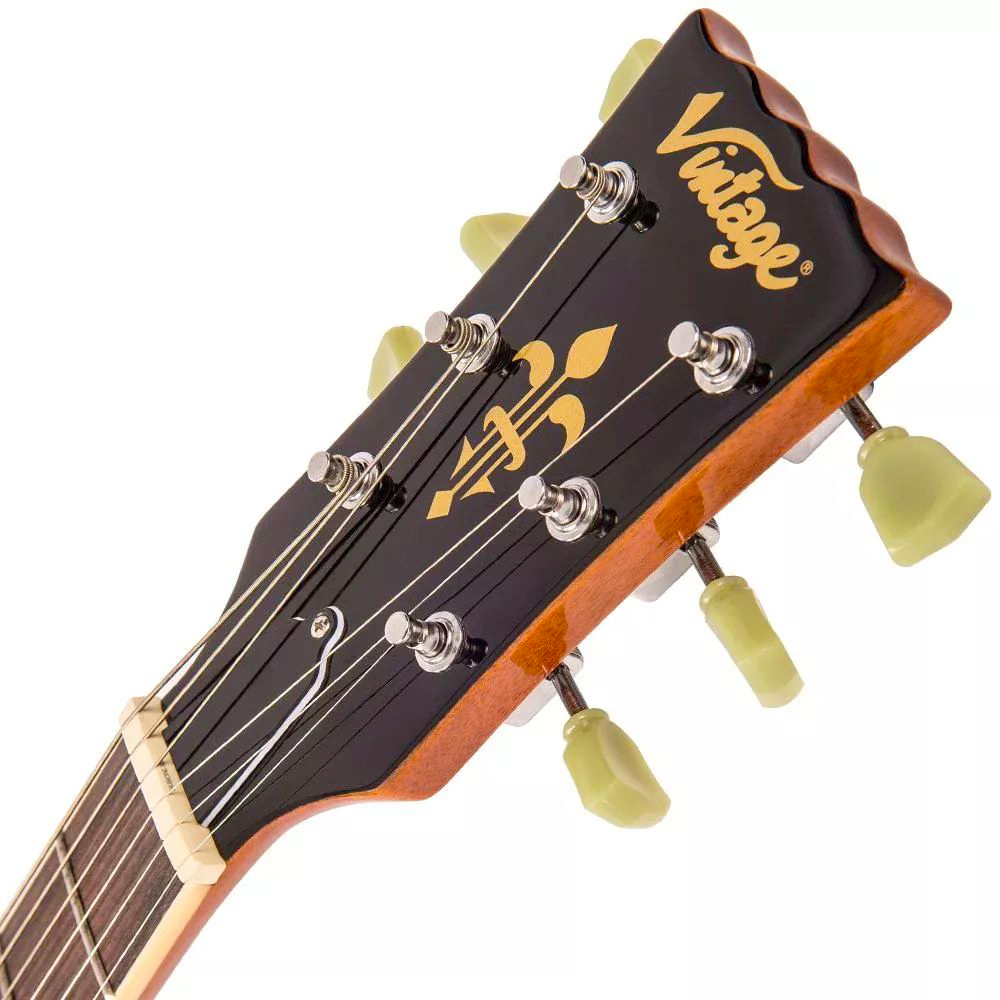 VINTAGE Reissued VS6M Dark Mahogany SG-Style E-Gitarre