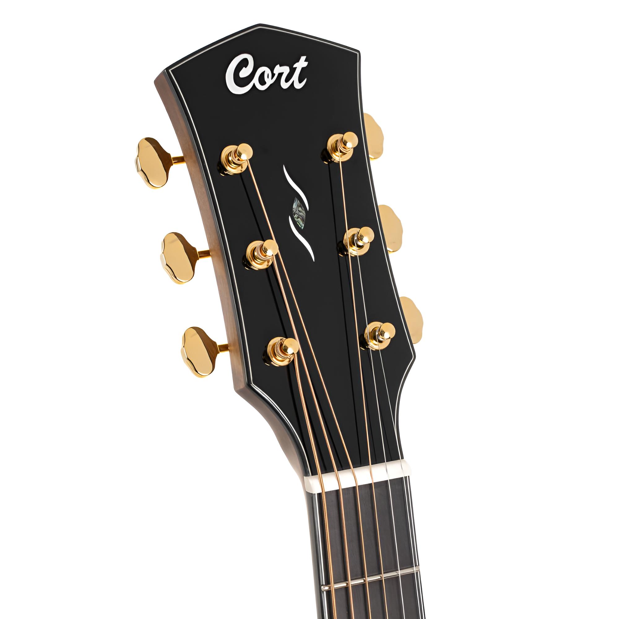 CORT GOLD-DC6 Natural Gloss Westerngitarre mit Pickup inkl. Softcase