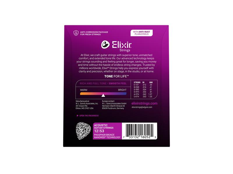 ELIXIR Westerngitarrensaiten Phosphor Bronze 011-052 E16027