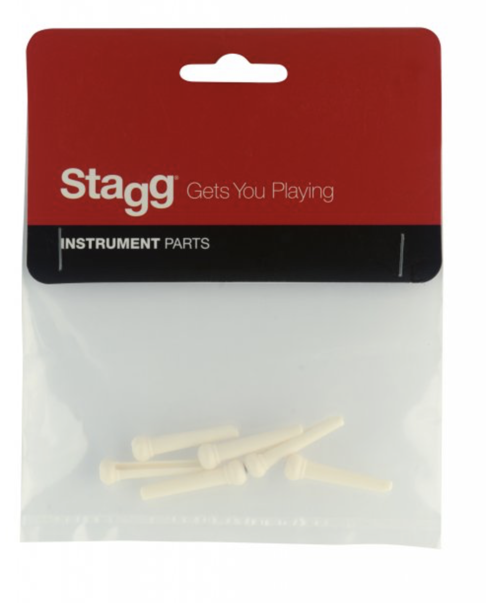 STAGG Bridge Pin Set Schwarz SP-PIWS-WH