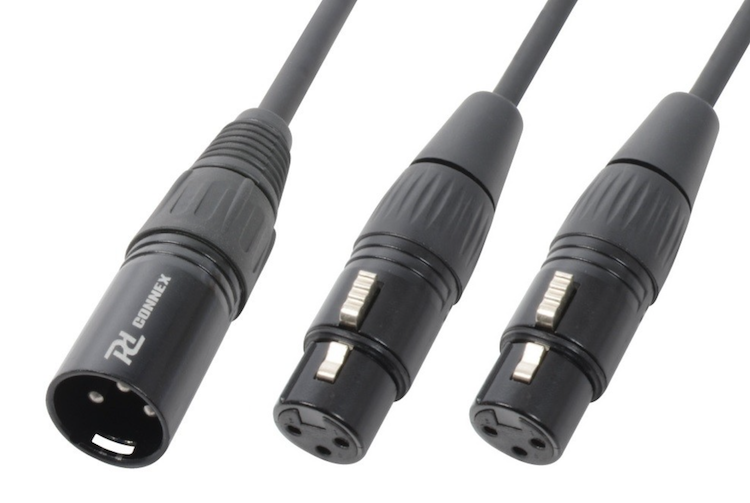 POWER DYNAMICS CX142 Split Kabel - 2x XLR female - 1x XLR male 0,5 m