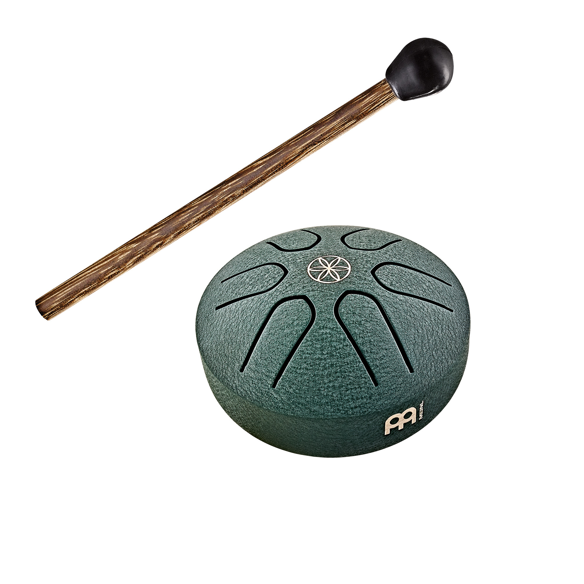 MEINL PSTD4DGGOL Sonic Energy 3" Pocket Steel Tongue Drum – A Dur, 440 Hz, Dunkelgrün „Keim des Lebens“