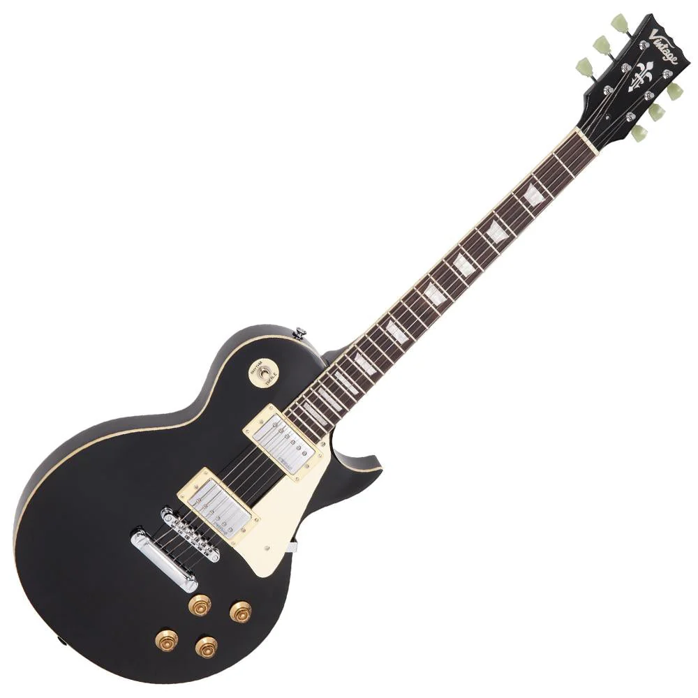 VINTAGE Reissued V100BLK E-Gitarre LP Model