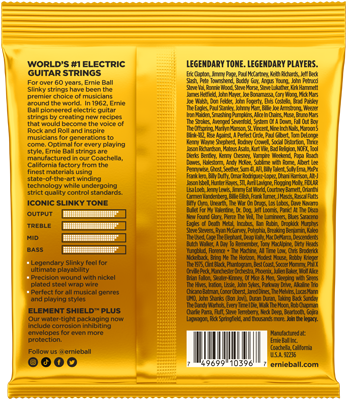 ERNIE BALL Slinky Nickel, Skinny Top Beefy Bottom 10-54