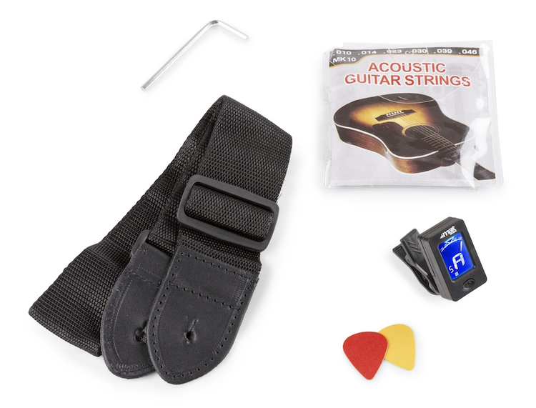 MAX SoloJam Westerngitarren Set inkl Tasche, Stimmgerät uvm. Schwarz