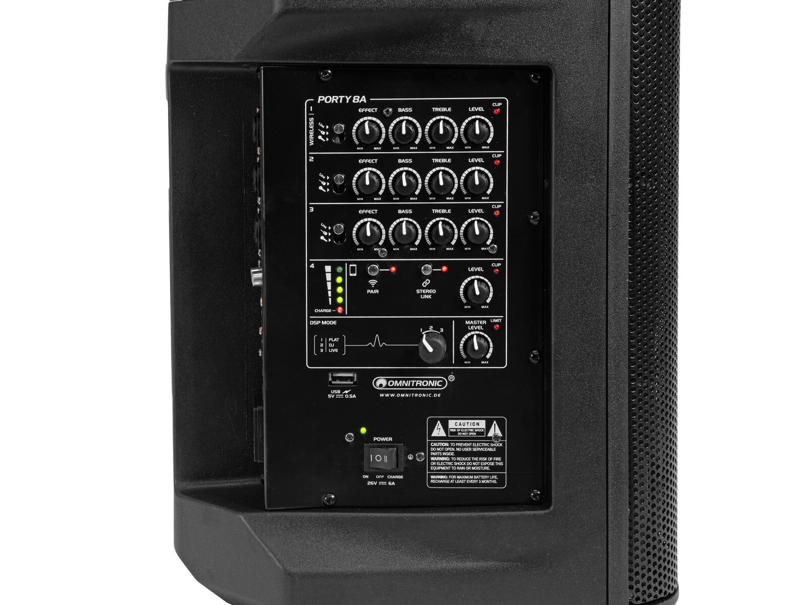 OMNITRONIC PORTY-8A Drahtlos-PA-System - Prozession Lautsprecher