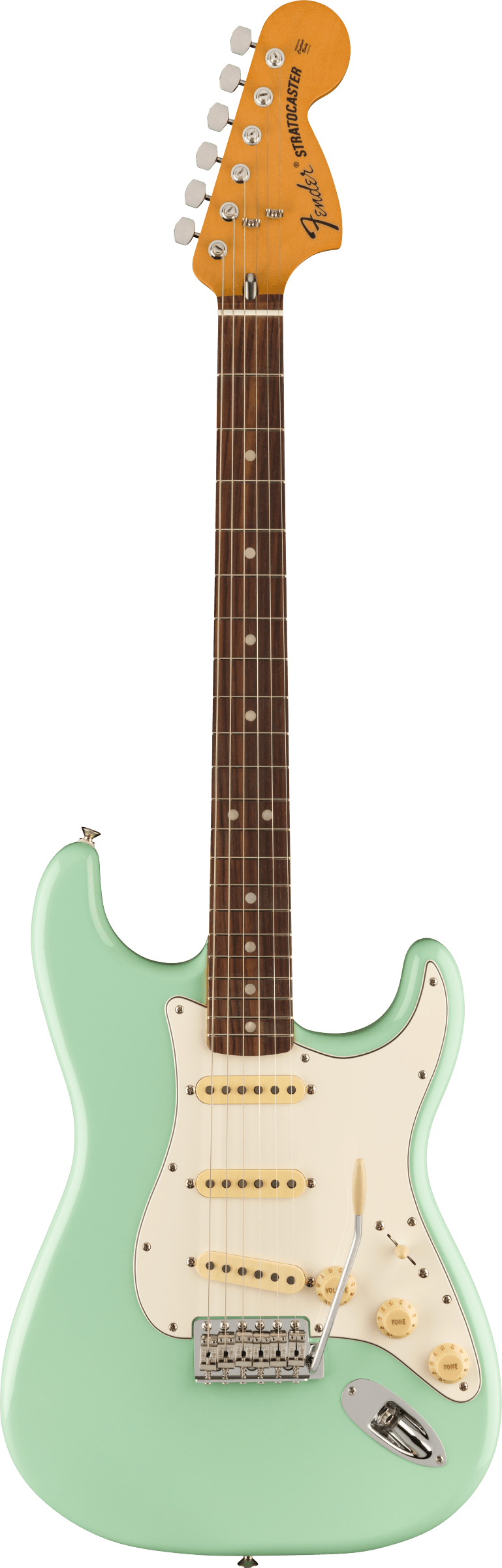 0149030357_fen_ins_frt_1_rr FENDER Vintera II '70s Stratocaster, Rosewood Fingerboard, Surf Green