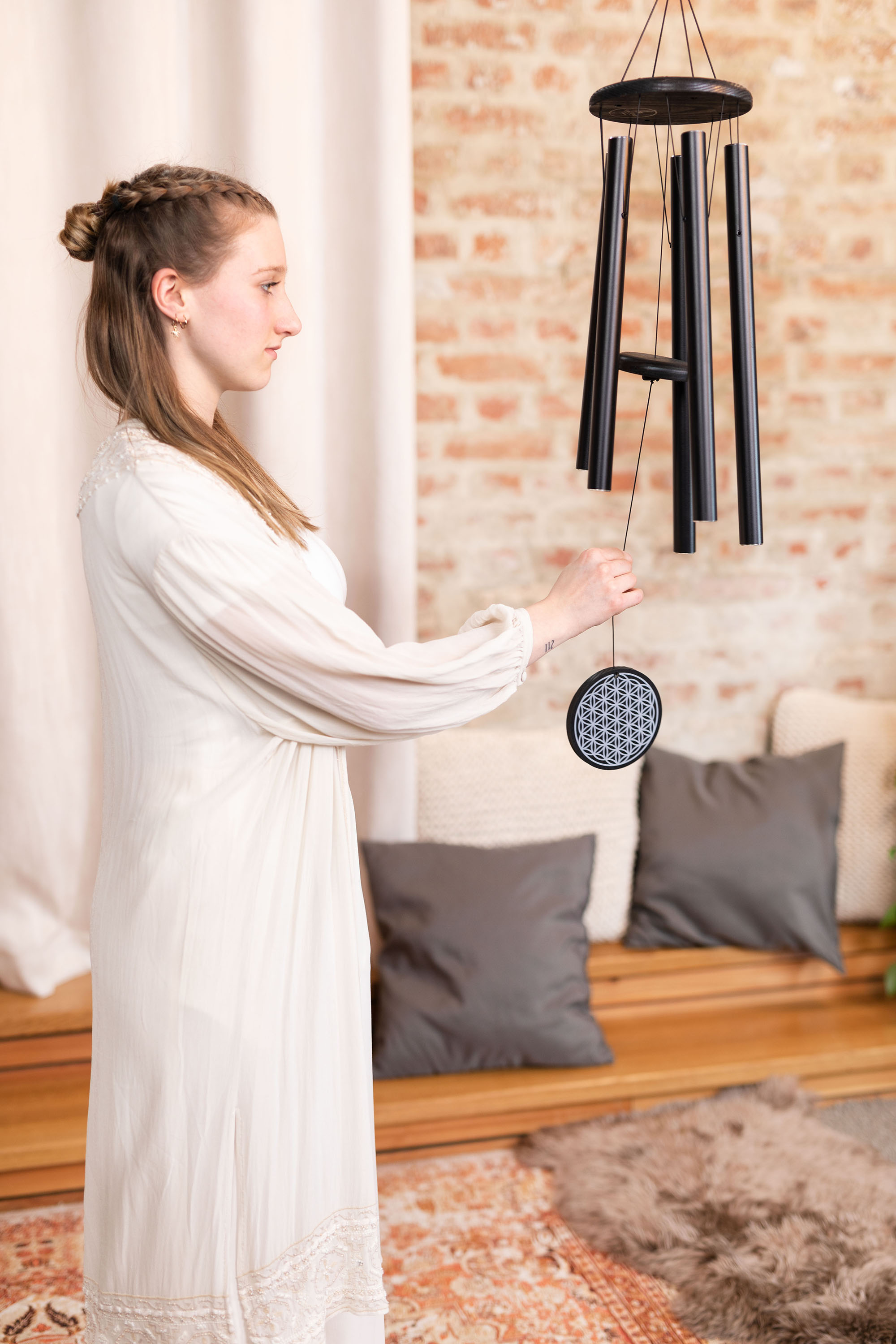 MEINL Sonic Energy Flower of Life Meditation Chime 36"/90 cm - 432 Hz - Schwarz