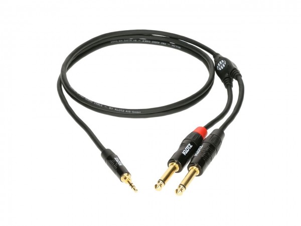 KLOTZ KY5-150 MiniLink Pro Y-Kabel Mini Klinke 3,5 mm - 2 x klinke 6,35 mm 1,5 m