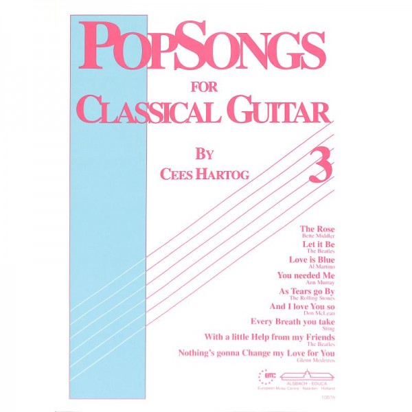 NOTEN Pop Songs for Classical Guitar 3 Hartog Cees ALSBACH10576