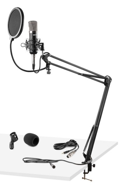 VONYX CMS400 Studio Set Kondensator Mikrofon inkl. Tisch-Mikrofonarm und Kabel