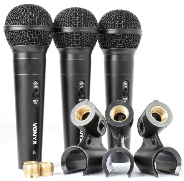 VONYX VX1800S Mikrofonset (3 teilig) dynamisches Gesangsmikrofon