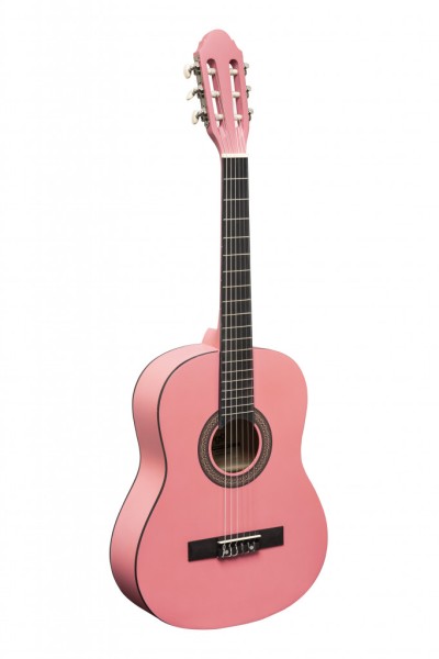 STAGG C430MPK 3/4 rosa klassische Gitarre mit Decke aus Linde