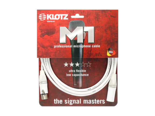 KLOTZ IRFM0300 M1 Studio Mikrofonkabel - iceRock mit XLR 3p F/M weiß