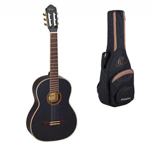 ORTEGA R221BK 4/4 Konzertgitarre schwarz inkl. Tasche