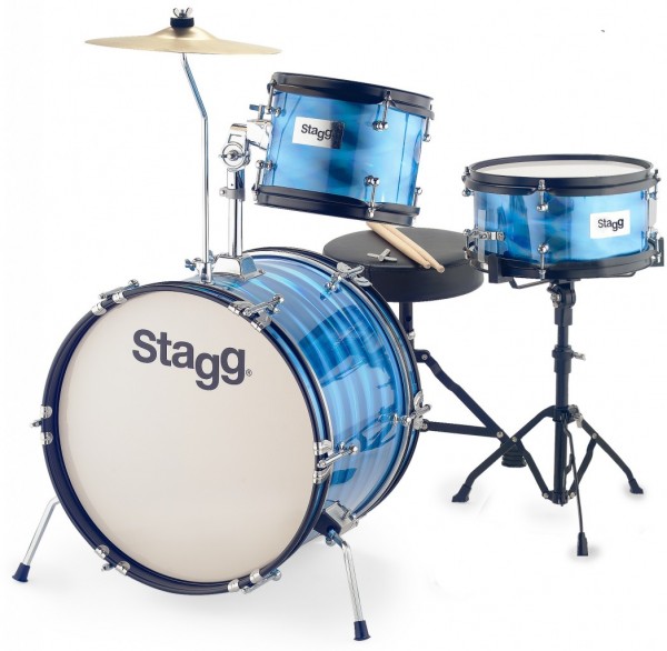 STAGG Schlagzeug für Kinder - blau 3-teilig 16"