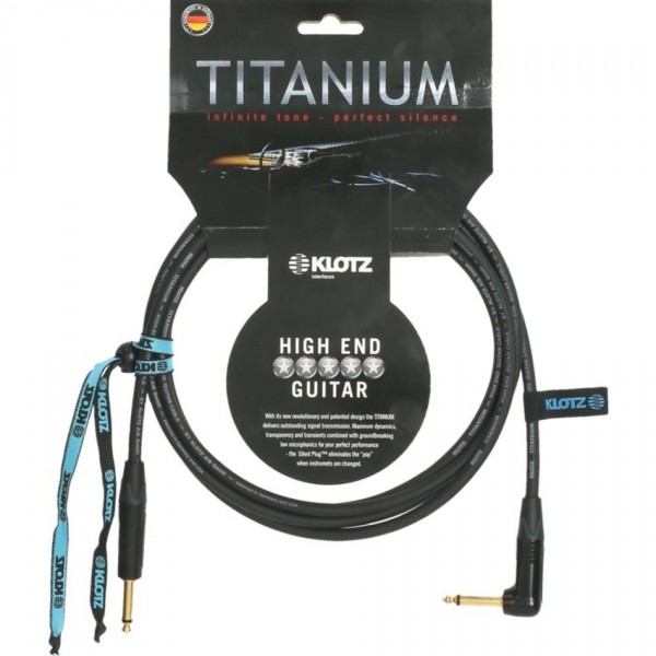 KLOTZ Titanium Serie Instrumentenkabel mit Winkelstecker TI-0600-PR