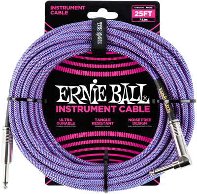 ERNIE BALL Instrumentenkabel Gewebe gerade / gewinkelt violett EB6069