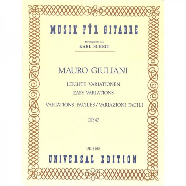 NOTEN Leichte Variationen OP47 Giuliani Mauro UE 14460