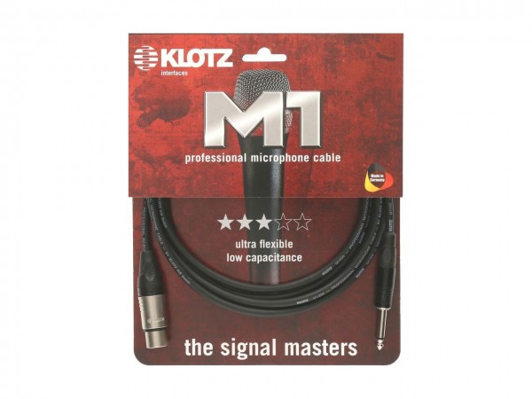 KLOTZ M1FP1K0500 professionelles Mikrofon und Analog Audio Kabel XLR auf unsymmetrische Klinke 5 m