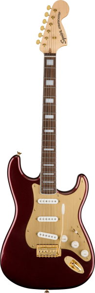 FENDER Squier 40th Anniversary Stratocaster Gold Edition Ruby Red Metallic