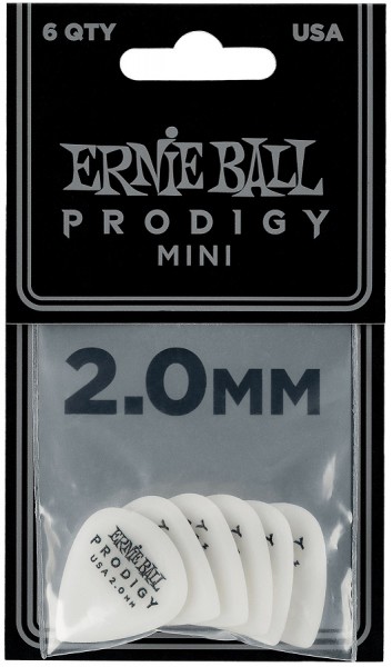 ERNIE BALL Plektren Prodigy Mini 2,00 mm weiß 6 Stück EB9203