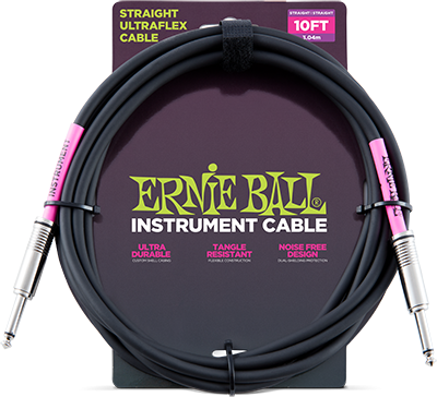 ERNIE BALL Instrumentenkabel gerade schwarz 3,04 m EB6048