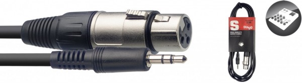 STAGG SAC1MPSXF Audio-Kabel, XLR/Mini-Klinke (f/m), 1 m