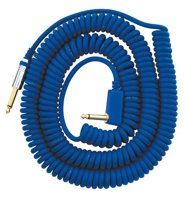 VOX KVCC90BL Instrumentenkabel, Professional, Spiralkabel, 9m, blau